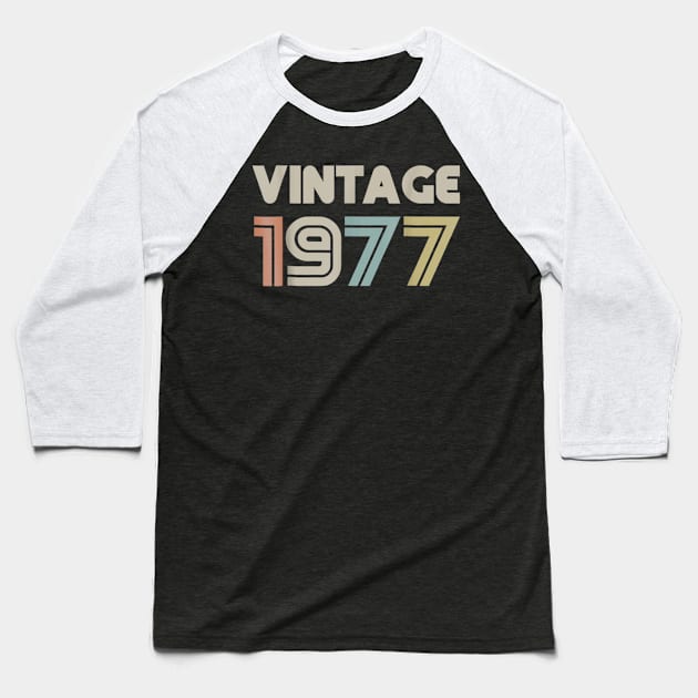 Vintage 1977 43th Birthday Gift 43 Yrs Years Old Baseball T-Shirt by semprebummer7